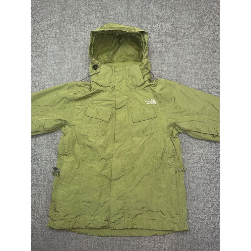 The North Face Womens Small HyVent Waterproof Ski Snowboard Jacket Green Hooded